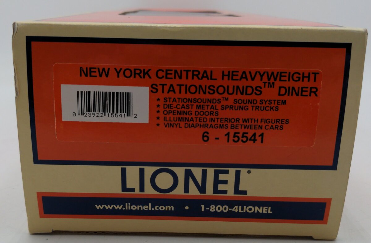 Lionel 6-15541 O Gauge New York Central Station Sounds Diner Car #370 EX/Box
