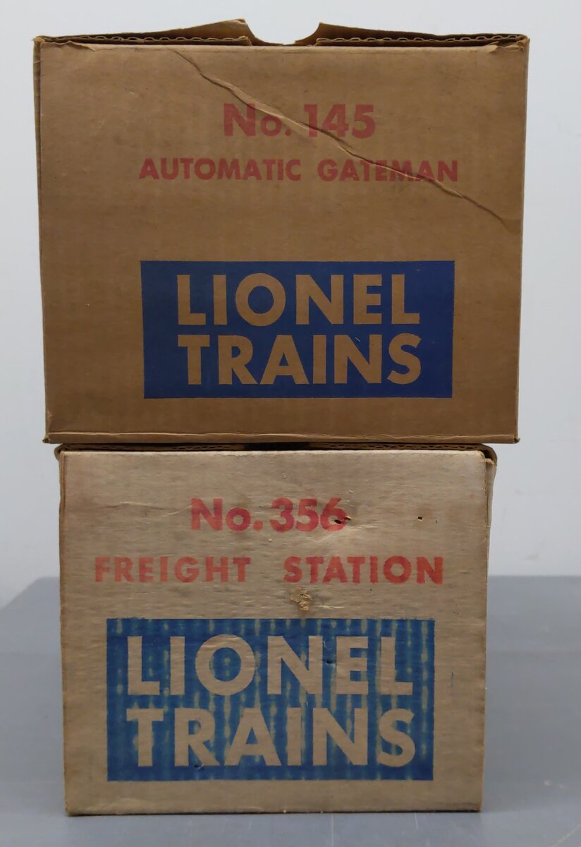 Lionel 145/352/356 Vintage O Operating Gateman, Freight Station, & Gateman (3)
