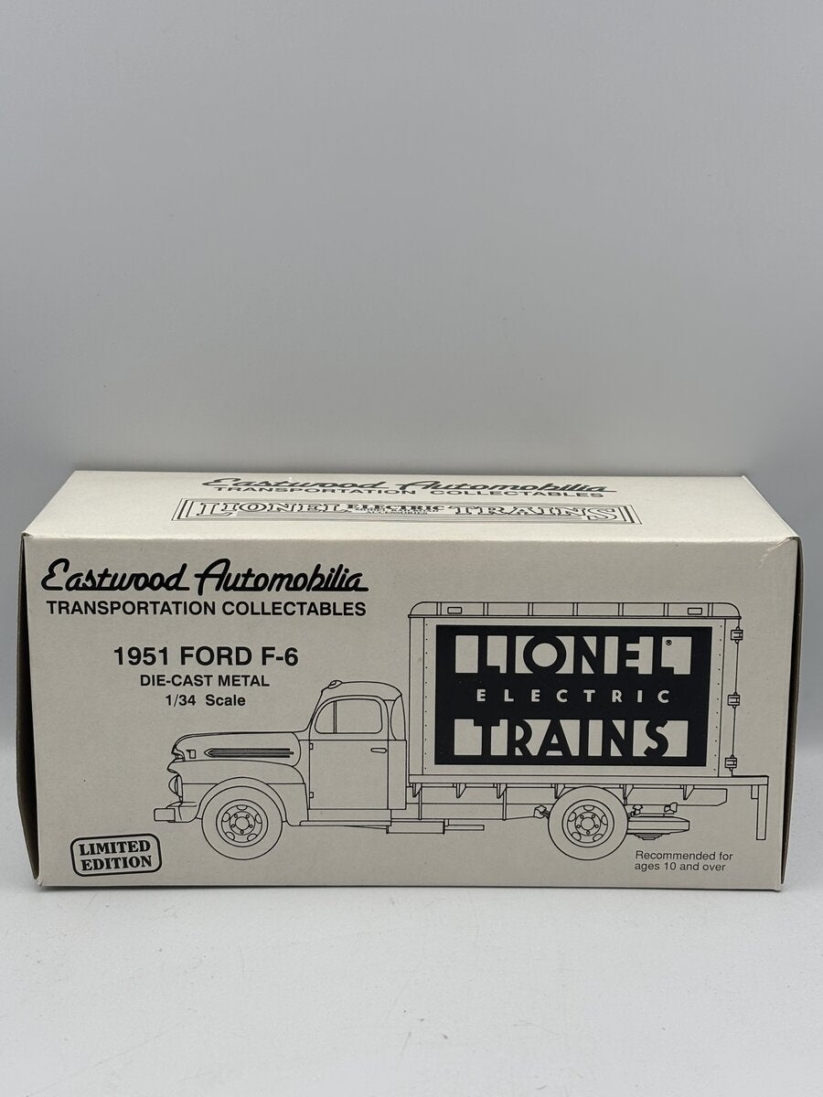 First Gear Lionel 19-0104 1:34 1951 Ford F-6 NEW Eastwood Automobila Box truck EX/Box
