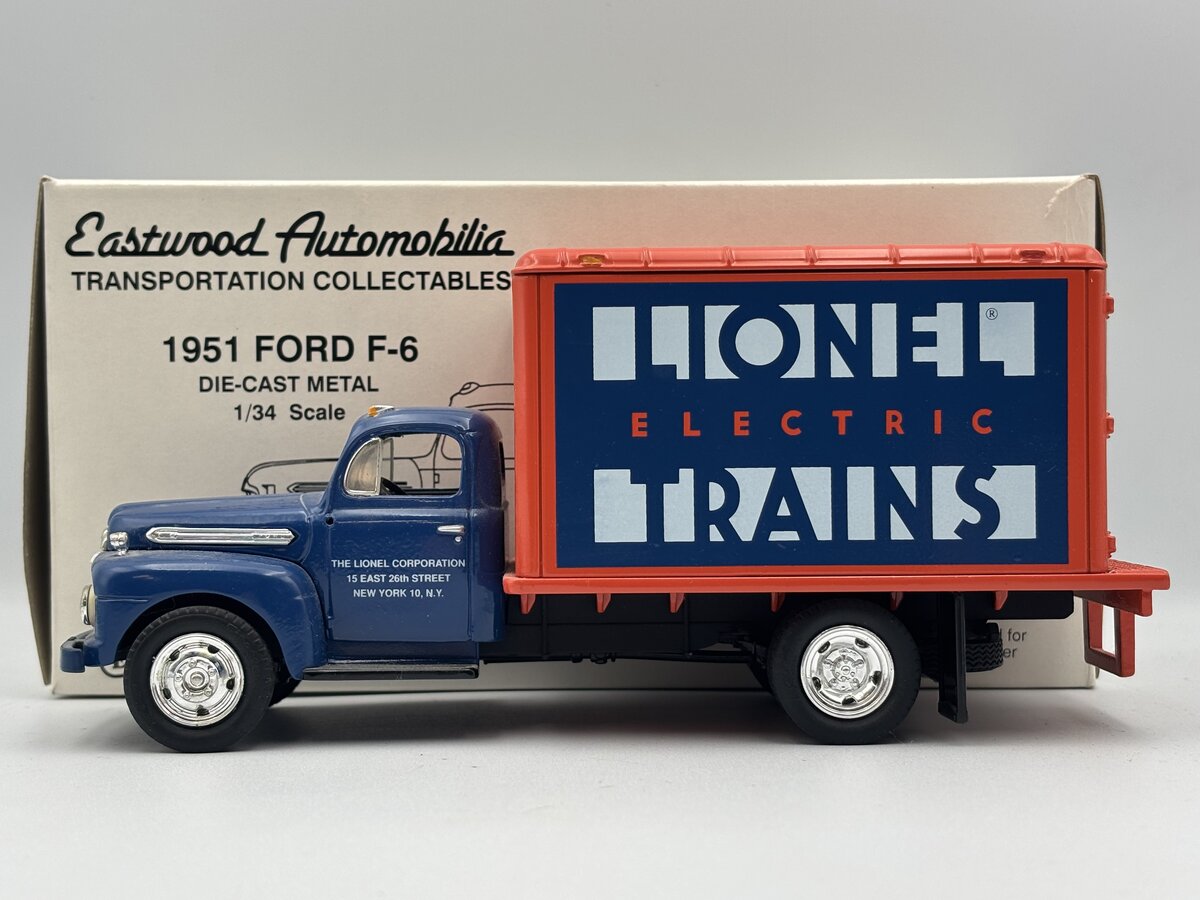 First Gear Lionel 19-0104 1:34 1951 Ford F-6 NEW Eastwood Automobila Box truck EX/Box
