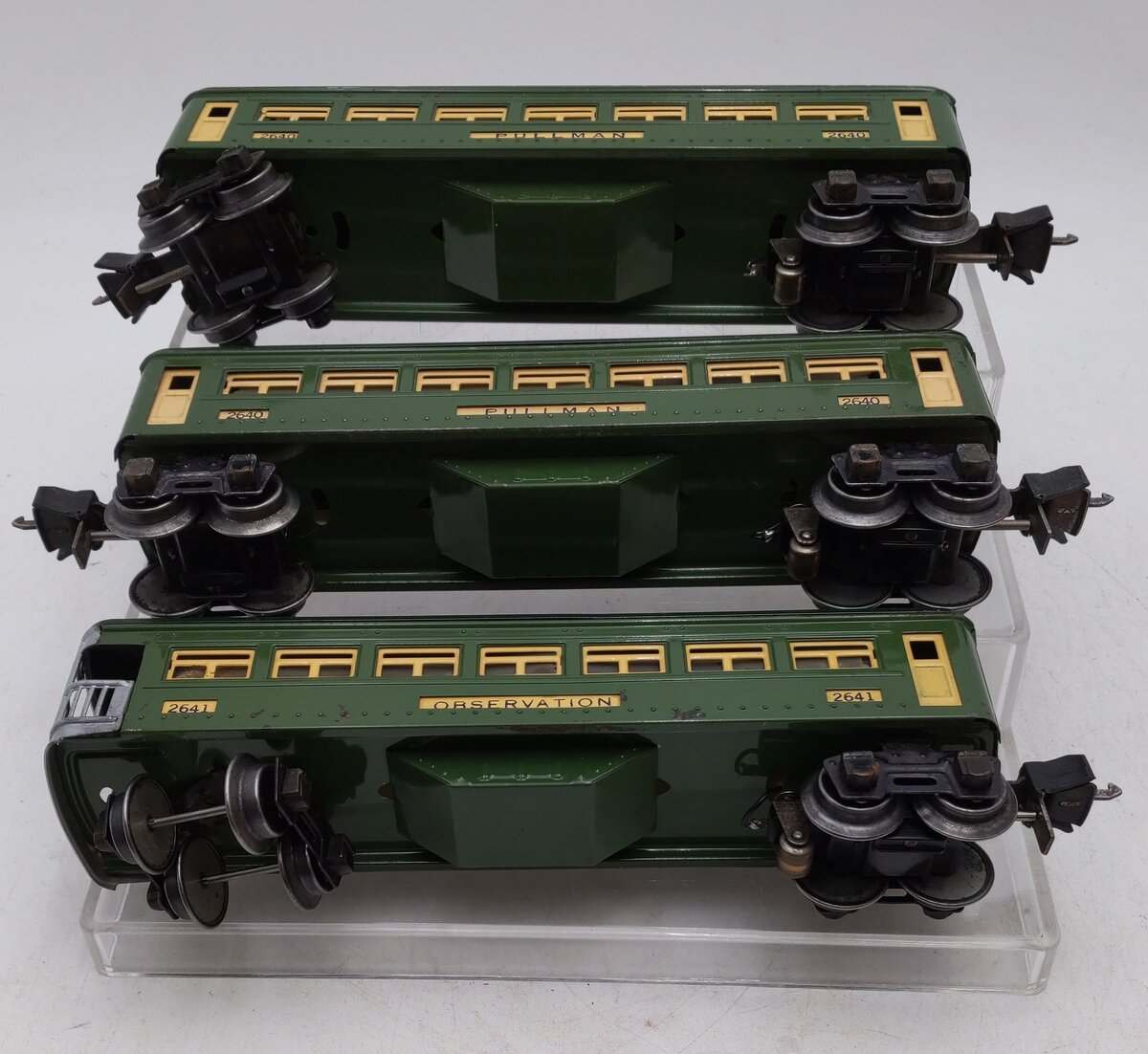 Lionel O Vintage Prewar Pullman Tinplate Passenger Cars #2641 #2640 [3] VG/Box