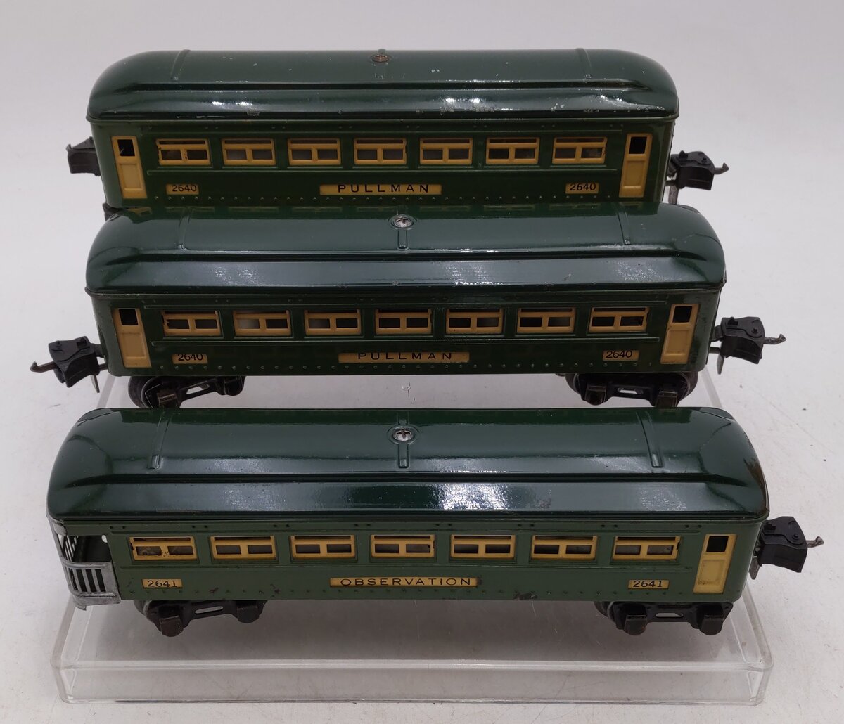 Lionel O Vintage Prewar Pullman Tinplate Passenger Cars #2641 #2640 [3] VG/Box