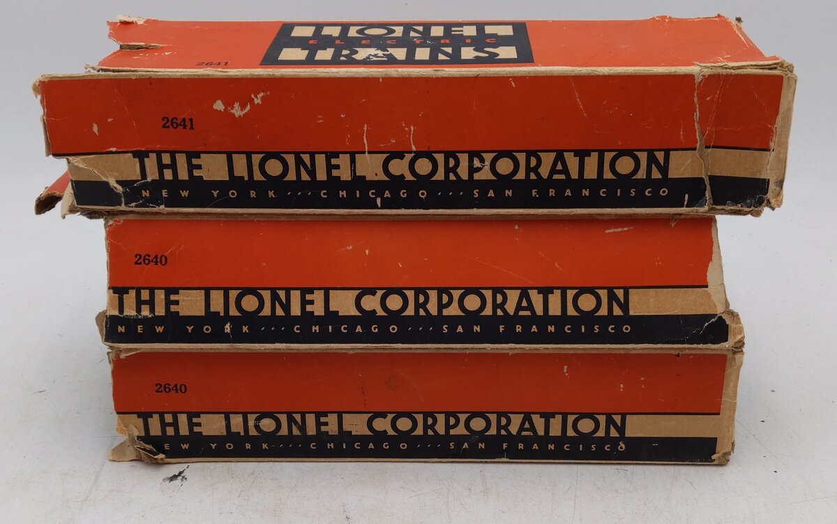 Lionel O Vintage Prewar Pullman Tinplate Passenger Cars #2641 #2640 [3] VG/Box
