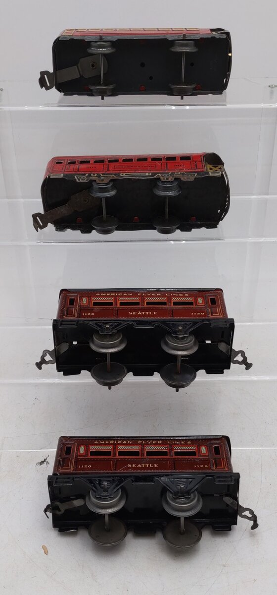 American Flyer O Vintage Prewar Observation Cars: #1120 #201 [4] VG