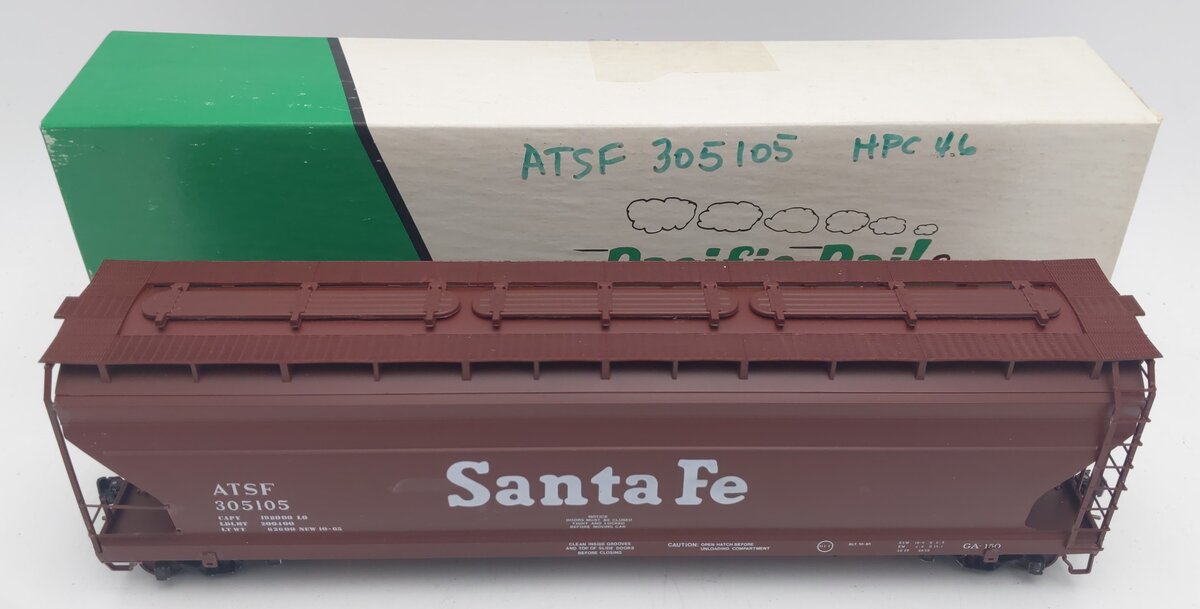 Pacific Rail 4650 S Scale A.T. Santa Fe Center Flow Covered Hopper Kit #305105 VG/Box
