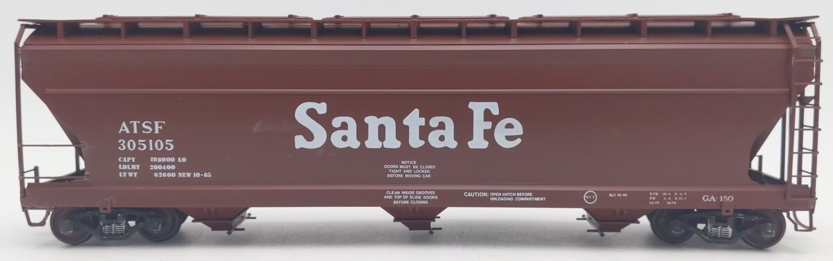 Pacific Rail 4650 S Scale A.T. Santa Fe Center Flow Covered Hopper Kit #305105 VG/Box