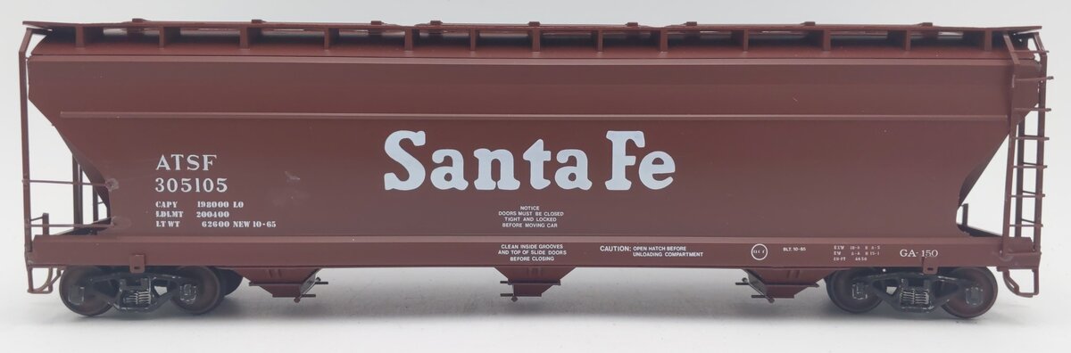 Pacific Rail 4650 S Scale A.T. Santa Fe Center Flow Covered Hopper Kit #305105 VG/Box