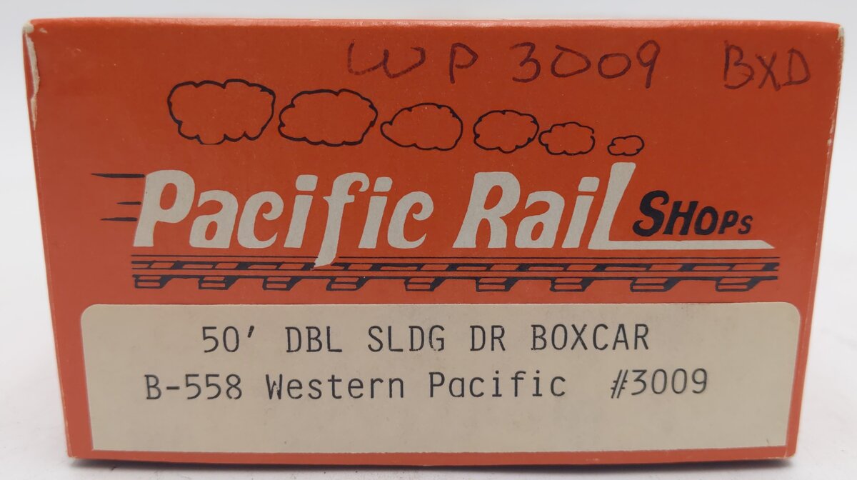 Pacific Rail B-558 S-Scale Western Pacific DBL SLDG DR Boxcar Kit #3009 Assemble EX/Box
