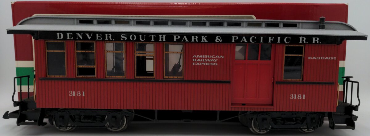 LGB 3181 G Denver, South Park & Pacific Illuminated Passenger Car #3181 VG/Box