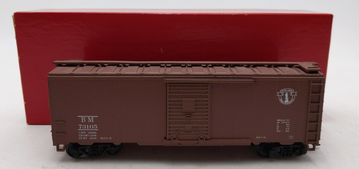 Branchline Trains 10159 HO B&M Central 50' Single Door Boxcar 73105 LN/Box