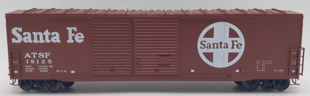 Pacific Rail B-557 S Scale A.T. Santa Fe DBL SLDG DR 50' Boxcar Kit #18125 EX/Box