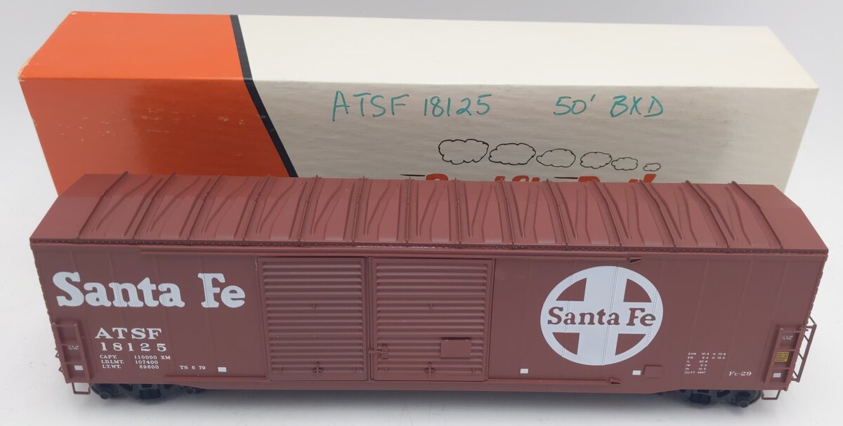 Pacific Rail B-557 S Scale A.T. Santa Fe DBL SLDG DR 50' Boxcar Kit #18125 EX/Box