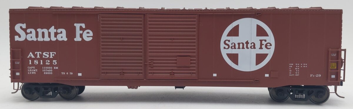 Pacific Rail B-557 S Scale A.T. Santa Fe DBL SLDG DR 50' Boxcar Kit #18125 EX/Box
