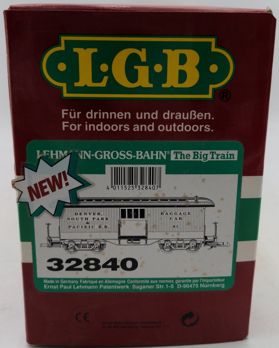 LGB 32840 Denver, South Park and Pacific Baggage Car EX/Box