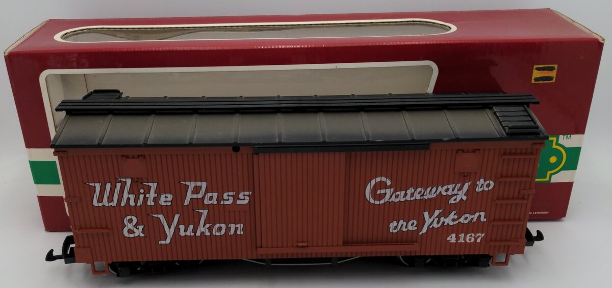 LGB 4167 G Scale White Pass & Yukon Wood Boxcar EX/Box