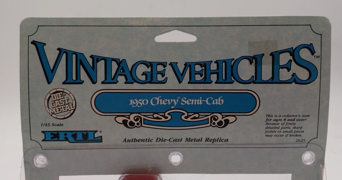 Ertl 2625 1:43 Red 1950 Chevy Semi-Cab Vintage Vehicles LN/Box