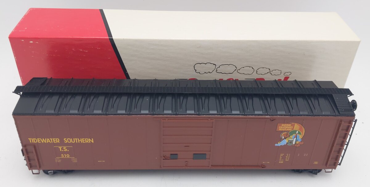 Pacific Rail S-Scale Tidewater Southern 50' SGL DR Pacific Gold Boxcar Kit #510 EX/Box
