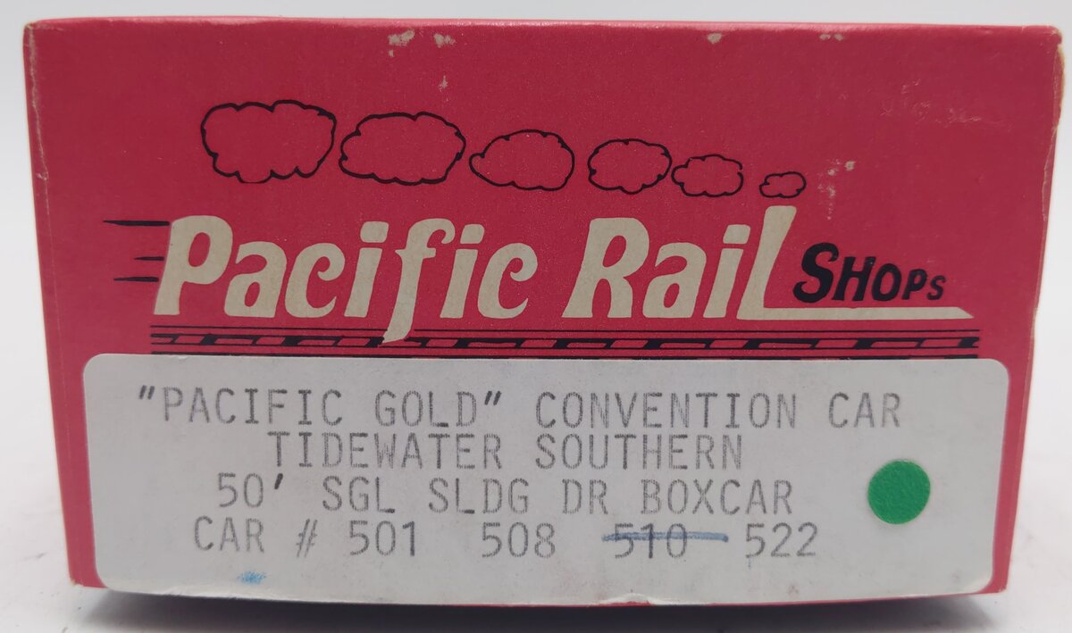 Pacific Rail S-Scale Tidewater Southern 50' SGL DR Pacific Gold Boxcar Kit #510 EX/Box