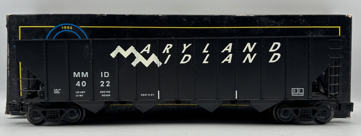 Weaver U4907 O Gauge Maryland Midland 4 Bay High Side Hopper #4022 EX/Box