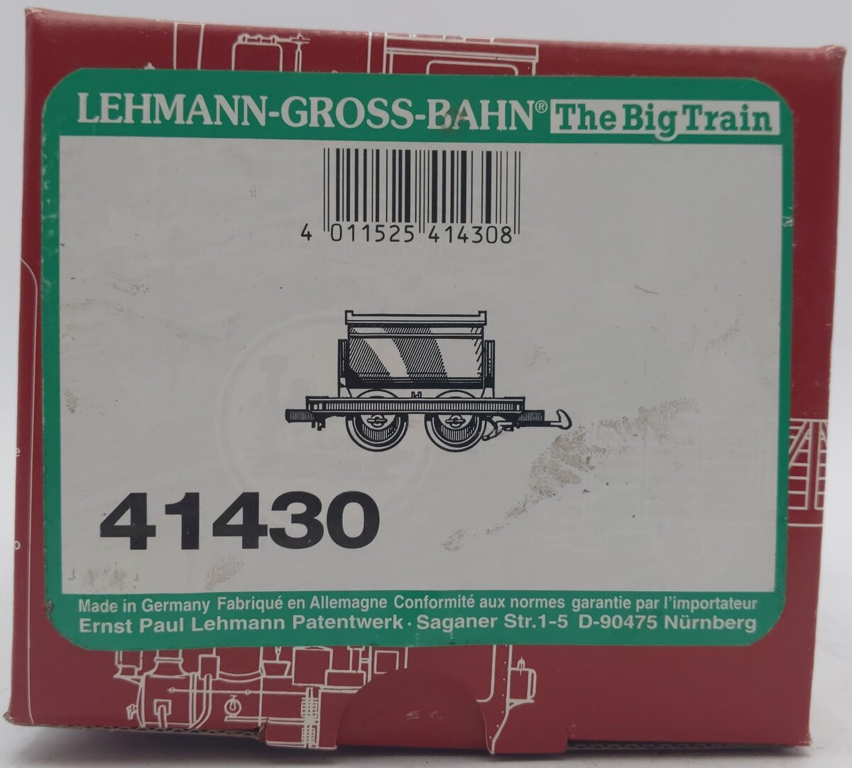 LGB 41430 G Scale Short Grey Dump Car LN/Box