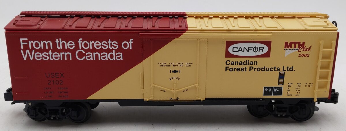 MTH 20-94028 O Gauge MTHRRC 2002 Canfor Reefer Car #2102 VG