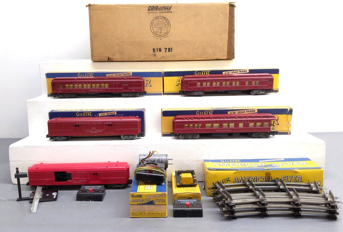 American Flyer K5345W Vintage S Trail Blazer Passenger Set VG/Box
