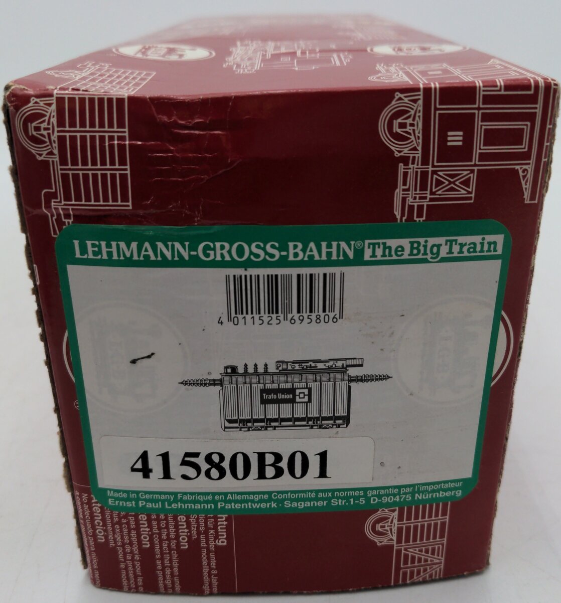 LGB 41580B01 G Scale D-E-A-G Generator Transformer Load EX/Box