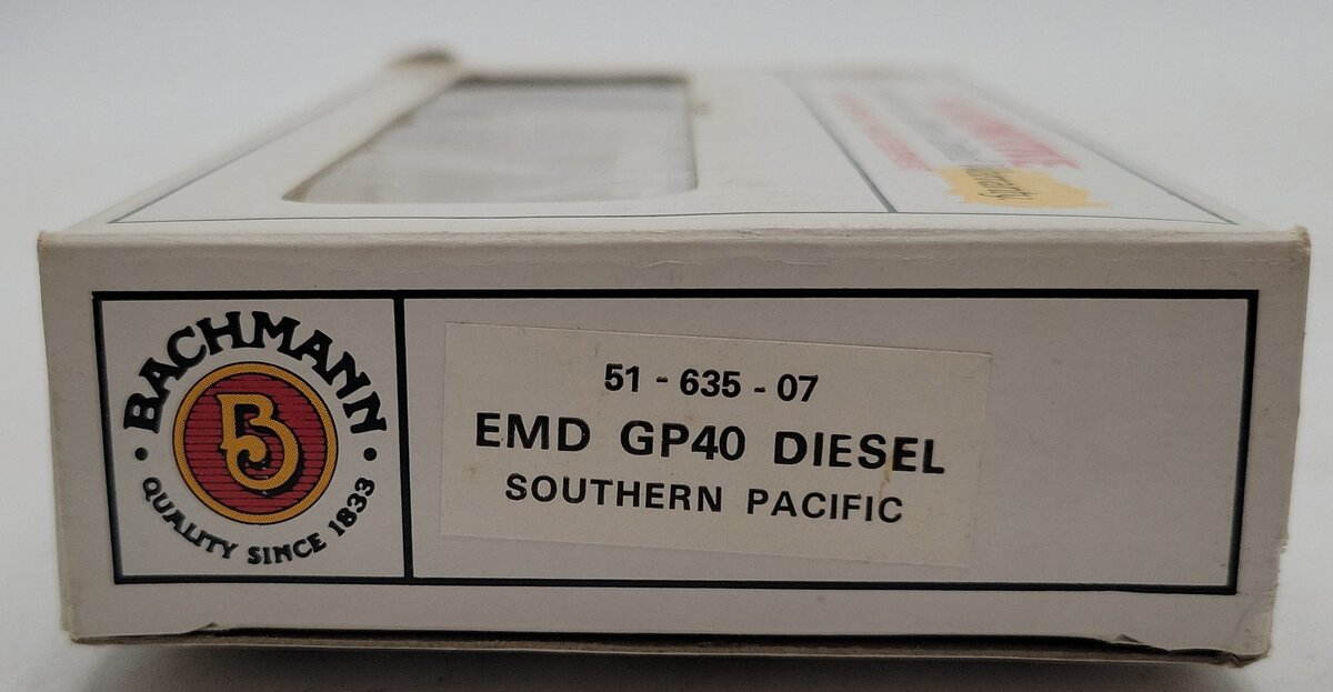 Bachmann N Scale Southern Pacific 51-635-07 EMD GP40 Diesel #7031 EX/Box