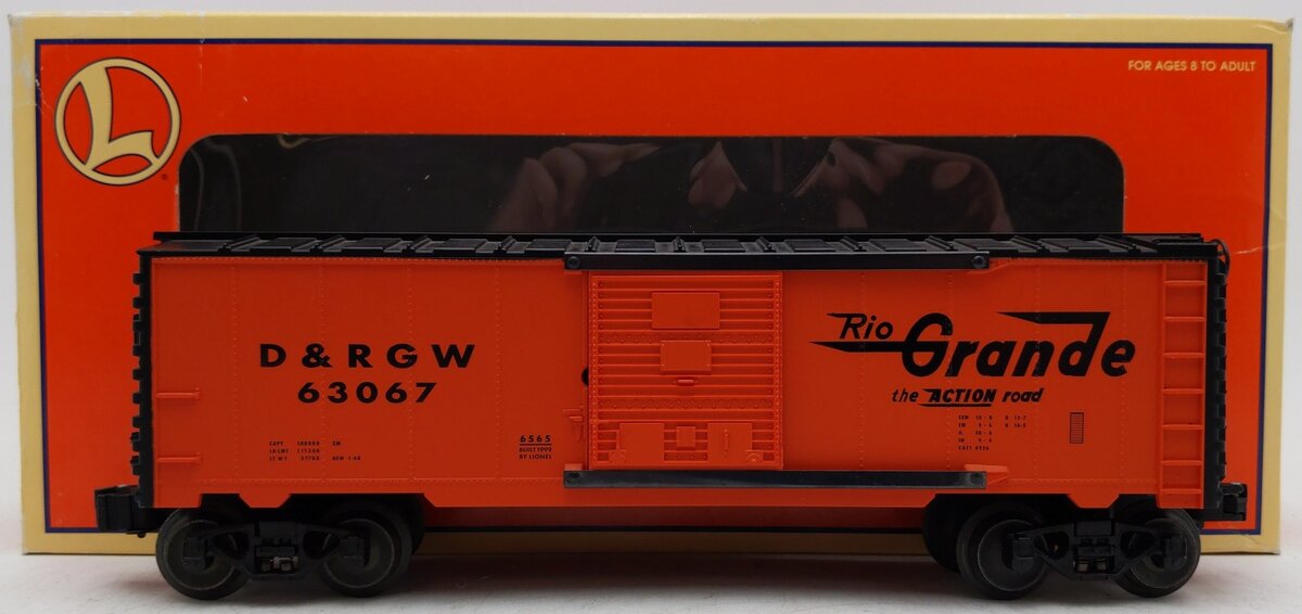 Lionel 6-29268 O Gauge Denver & Rio Grande 6565 Boxcar #63067 LN/Box