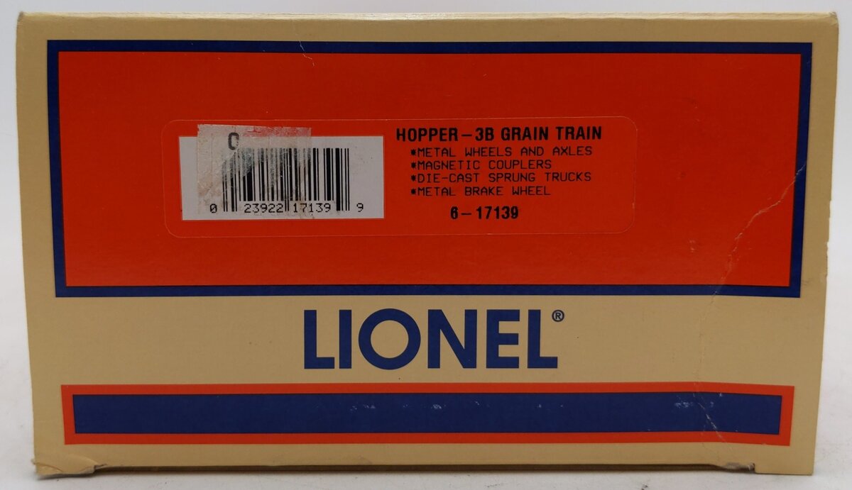 Lionel 6-17139 O Gauge Grain Train 3-Bay Covered Hopper #1025 EX/Box