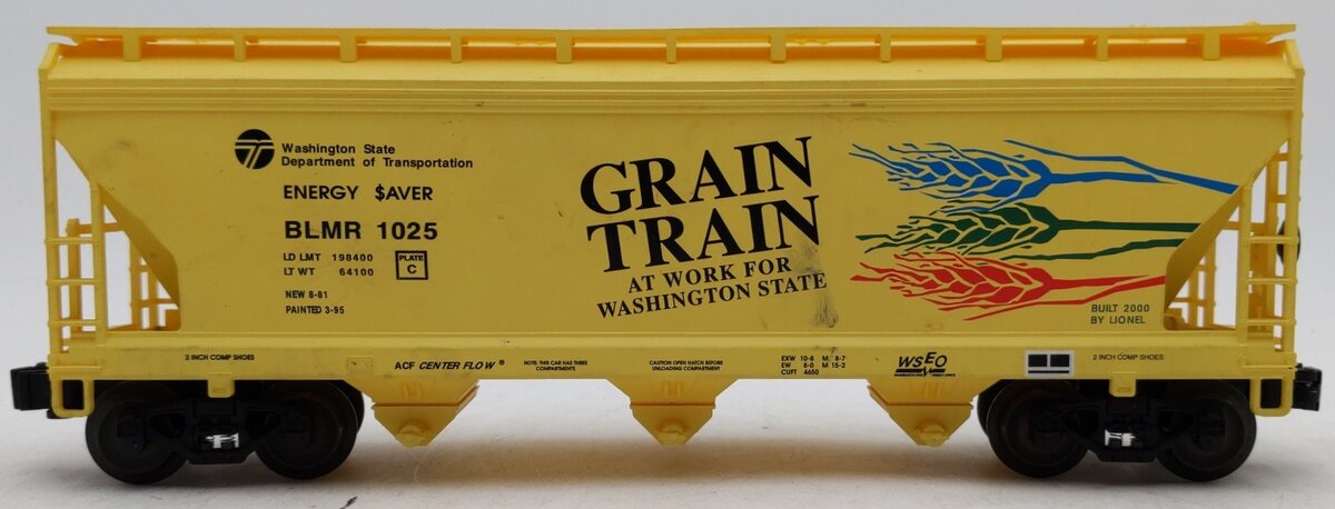 Lionel 6-17139 O Gauge Grain Train 3-Bay Covered Hopper #1025 EX/Box