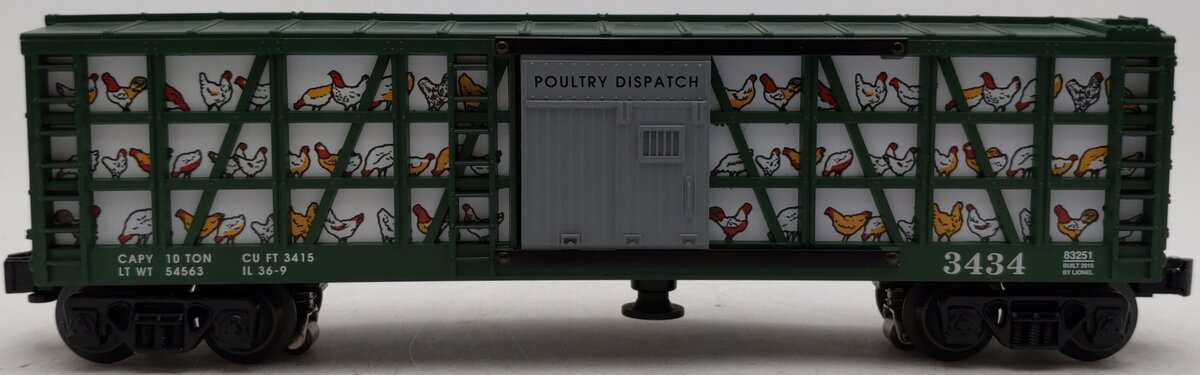 Lionel 6-83251 O Poultry Dispatch Sweep Car #3434