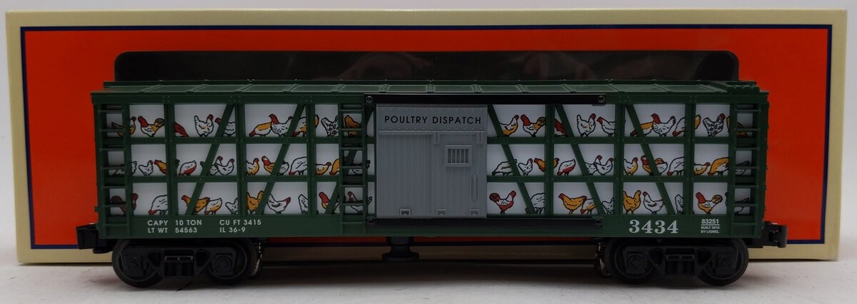 Lionel 6-83251 O Poultry Dispatch Sweep Car #3434 EX/Box