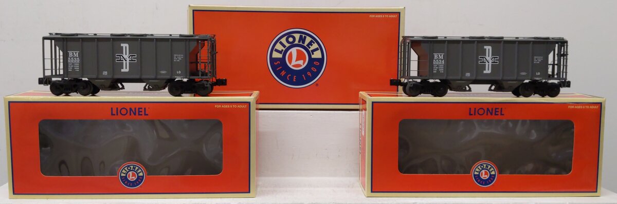 Lionel 6-11853 O Gauge Boston & Maine 2-Bay PS-2 Covered Hopper 2-Car Set LN/Box