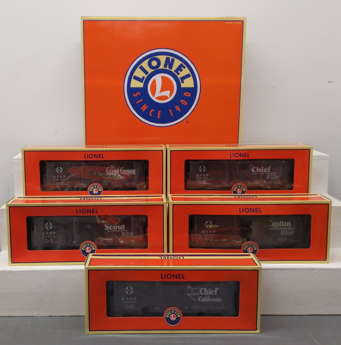 Lionel 6-81605 Santa Fe Map & Slogan 5 Car PS-1 Boxcar Set NIB