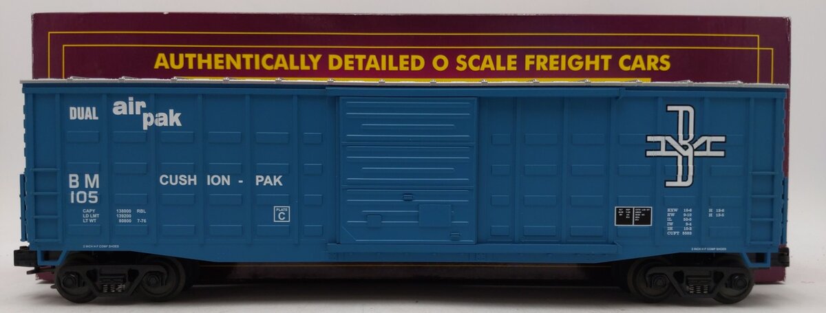 MTH 20-93028 O Gauge Boston & Maine 50' Waffle Box Car #105 LN/Box