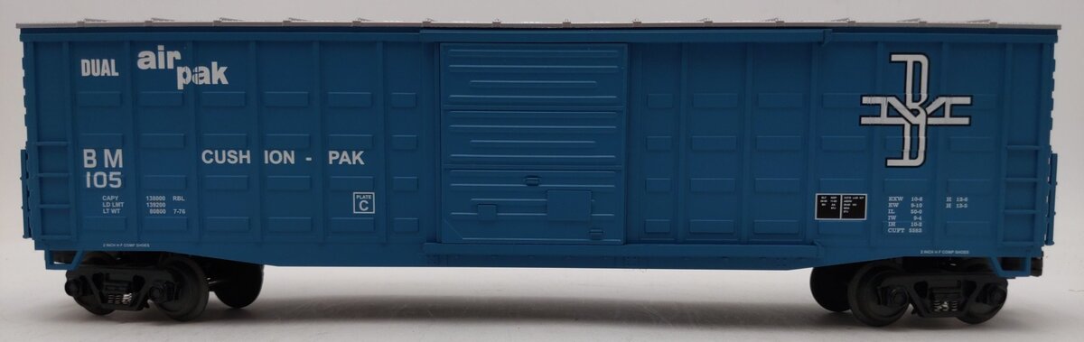 MTH 20-93028 O Gauge Boston & Maine 50' Waffle Box Car #105 LN/Box