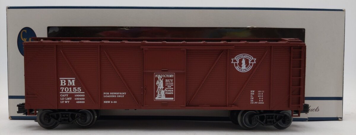 Crown OB-113 Boston & Maine Victory Bond Boxcar (Hi-Rail) #70155 EX/Box