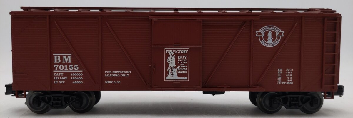 Crown OB-113 Boston & Maine Victory Bond Boxcar (Hi-Rail) #70155 EX/Box