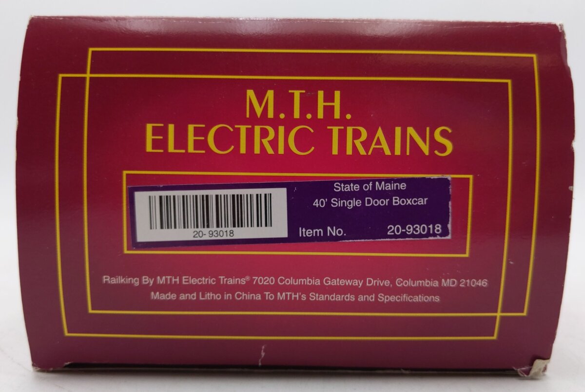 MTH 20-93018 O Gauge BAR State of Maine Boxcar #4035 LN/Box