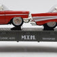 MTH 30-7610 O Gauge MTH Lines Flat Car with 2 Red Ertl '57 Chevys LN/Box