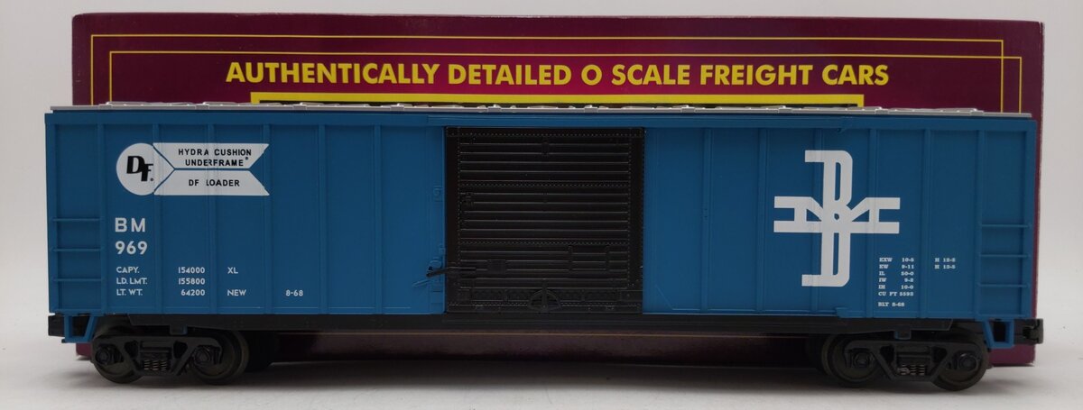 MTH 20-93036 O Gauge Boston & Maine 50' Single Door Boxcar #969 LN/Box