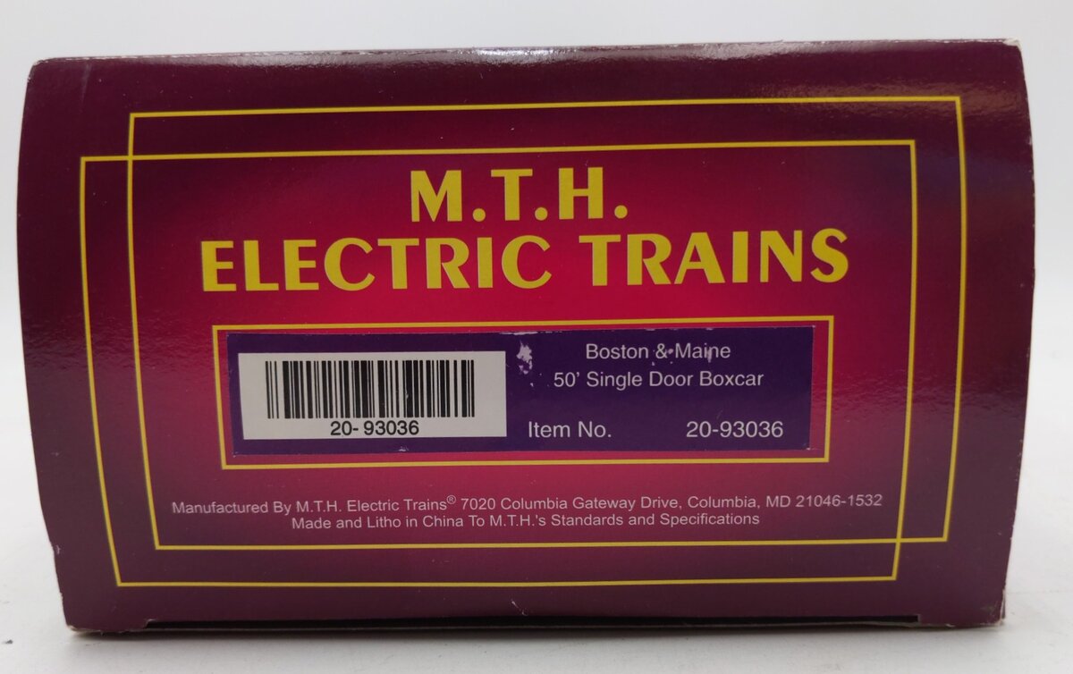 MTH 20-93036 O Gauge Boston & Maine 50' Single Door Boxcar #969 LN/Box