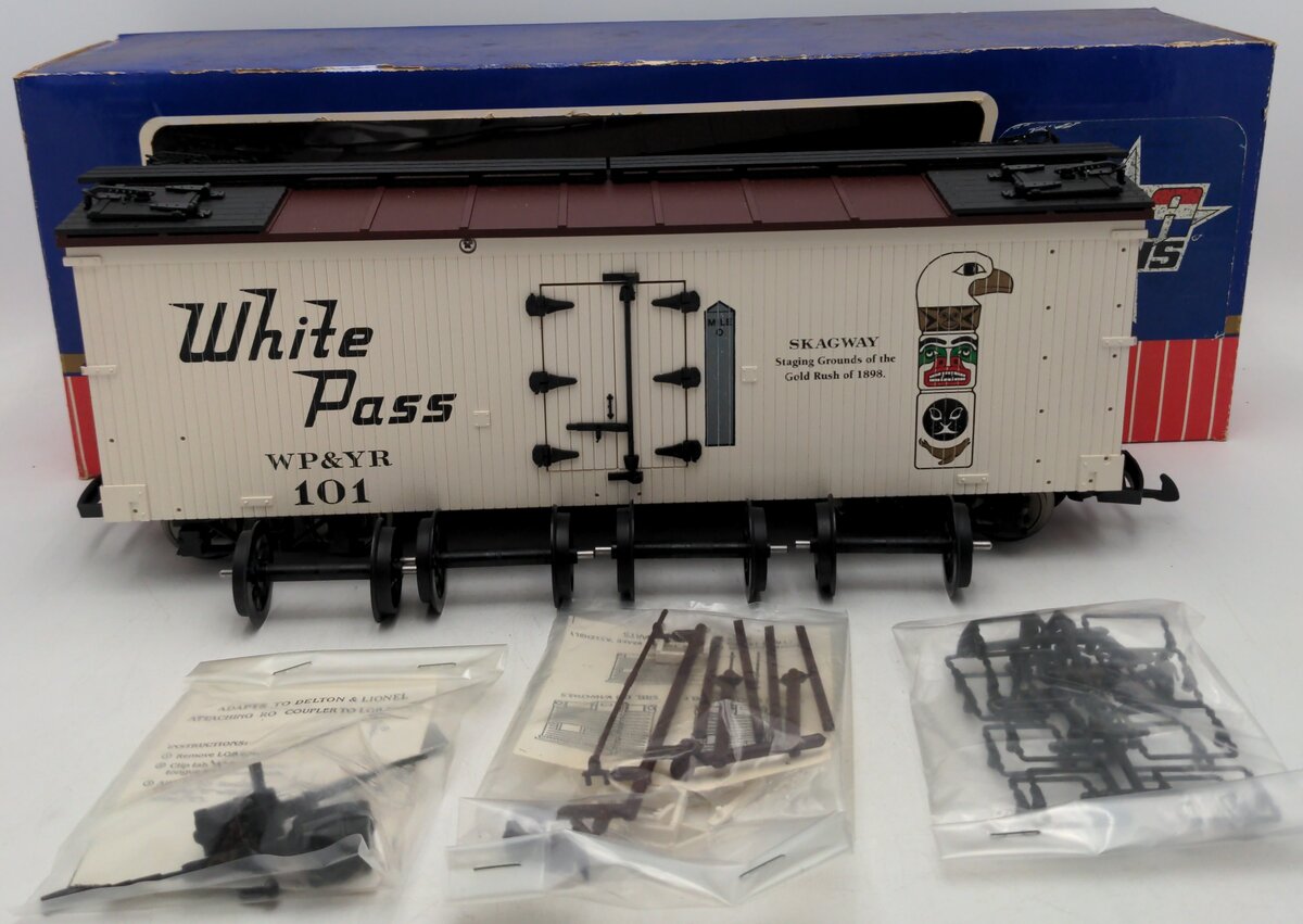 USA Trains 1622A G Scale White Pass & Yukon Route Skagway Reefer Car #101 EX/Box
