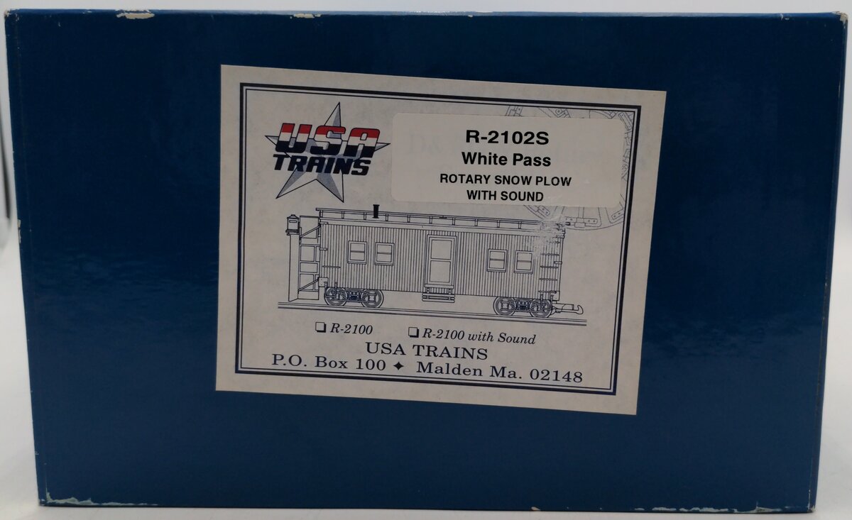USA Trains R2102S G White Pass & Yukon Rotary Snow Plow with Sound #101 EX/Box