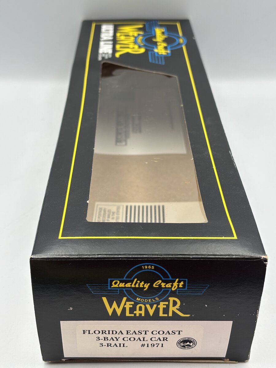 Weaver 1971 O Gauge Florida East Coast 3-Bay Coal Car 3-Rail LN/Box