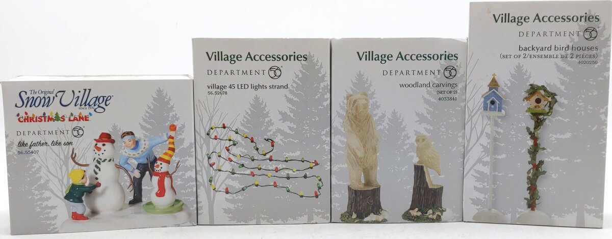 Dept 56 Village Accessories: 55407, 52678, 4033841, 4020250 [4] NIB