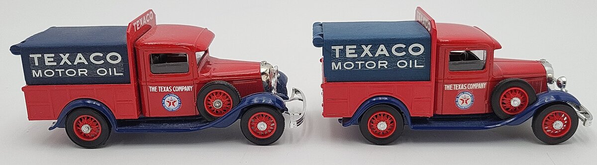 Eligor 1069 1:43 Red & Blue 1933 Ford V8 Texaco Bache Pick-Up Trucks [2] EX