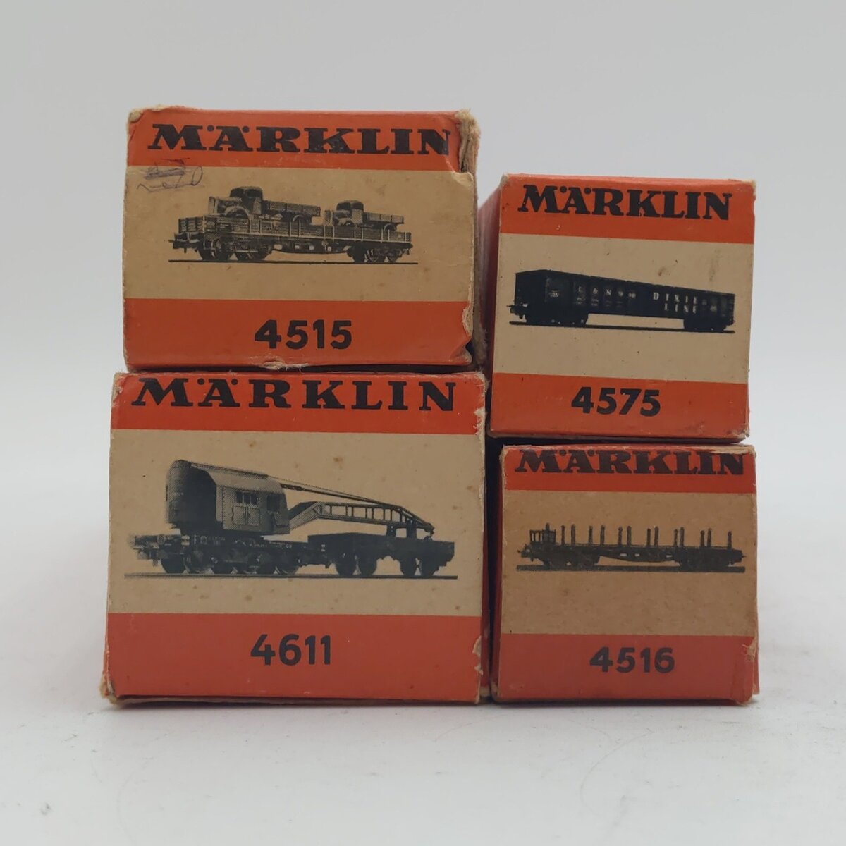 Marklin HO Vintage Freight Cars: 4516, 4575, 4611, 4515 [4] VG/Box
