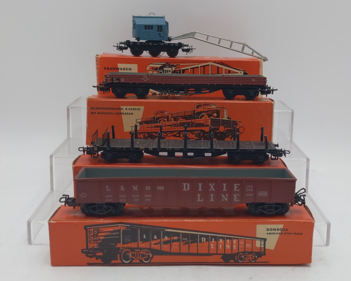 Marklin HO Vintage Freight Cars: 4516, 4575, 4611, 4515 [4] VG/Box